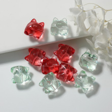 透明彩色琉璃柯基屁屁配件动物diy饰品配件散珠手链串珠材料隔珠