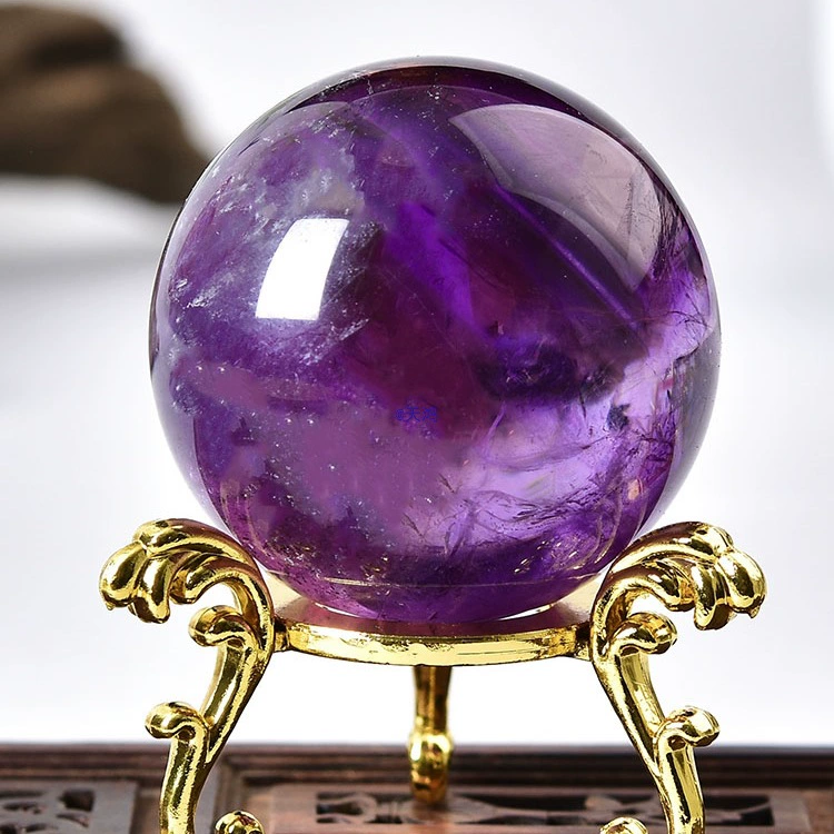 Uruguay Amethyst Ball Ornament Pure Raw Mineral Crystal Ball Seven-Star Array Home Entrance Recruitment Feng Shui Ball