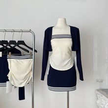 韩系穿搭套装女2025秋季新款抹胸上衣半身裙减龄一整套