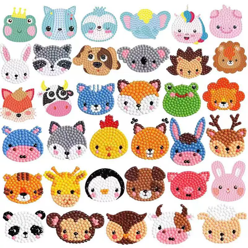 5D детский набор для алмазной мозаики sticker DIY, повседневные животные дизайны, разные размеры (наклейка и стразы)