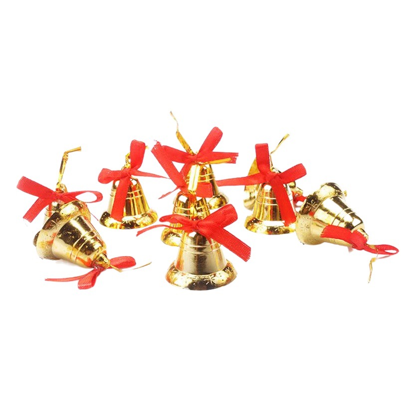 Decoraciones de Navidad Golden Bell decoraciones del árbol de Navidad colgantes 9 Pack 3cm