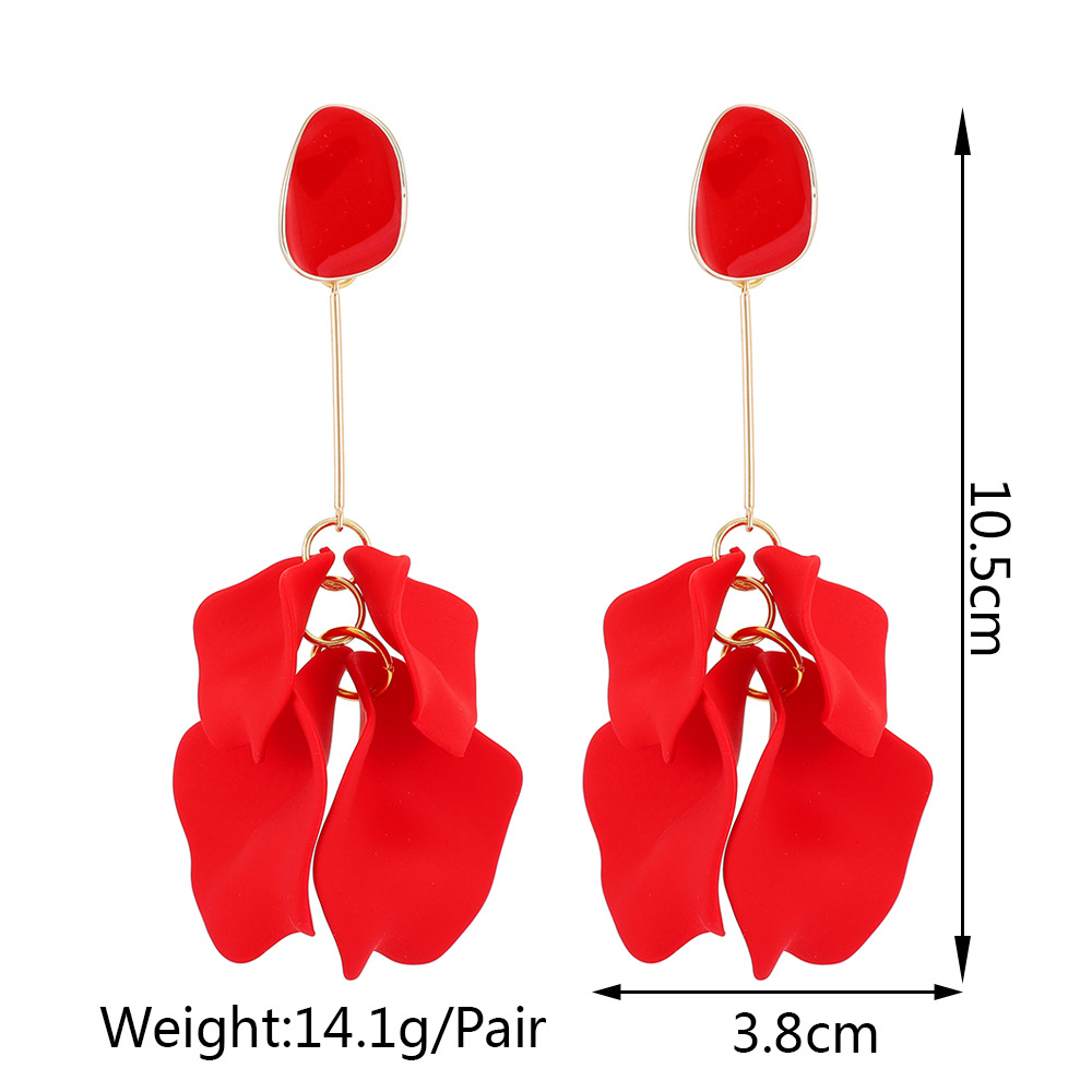 1 Pair Elegant Fashion Sweet Flower Petal Tassel Acrylic Women'S Drop Earrings display picture 1