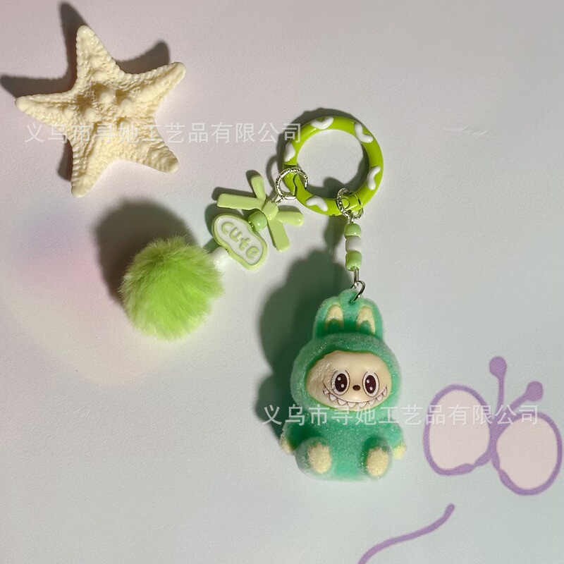 植毛ラブブ人形3歳キーホルダーペンダントクロスボーダーかわいい人形DIYアクセサリー携帯電話アクセサリーペンダント|undefined