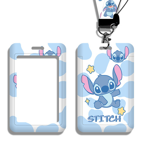 Cartoon student campus card holder with lanyard, nucleic acid code, ID card holder, bus and subway card holder, badge access card