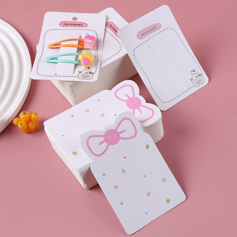 INS风发夹头饰包装蝴蝶结二位卡纸批发饰品配件DIY洋气卡片包装袋