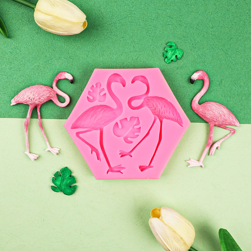 Flamingo tortuga hoja molde de silicona epoxi arcilla yeso hornear pastel fondant chocolate Accesorios