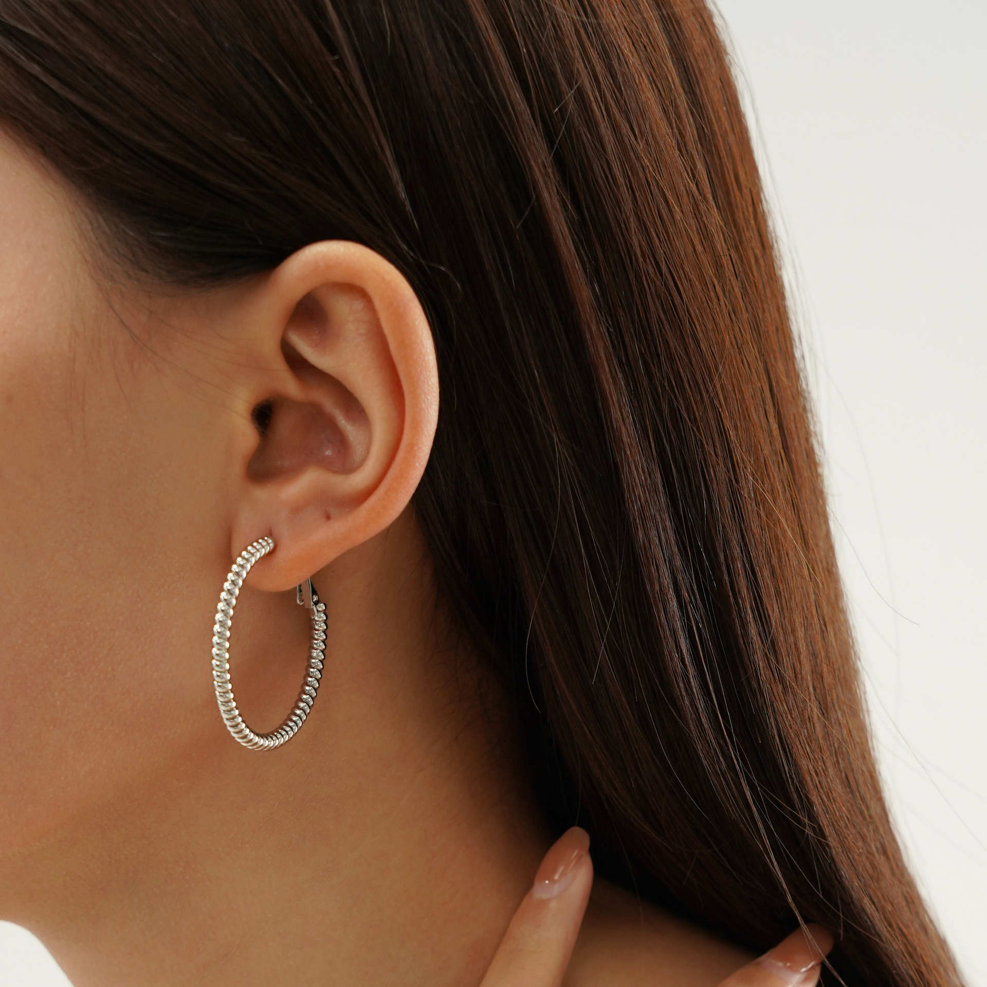 15g Weight 1 Pair Simple Style Solid Color Plating Titanium Steel Earrings