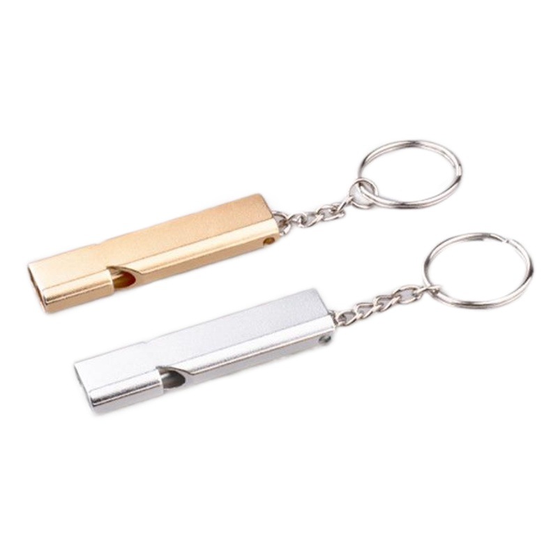 Training Pigeon Whistle Cross-Border Aluminum Alloy Dual-Frequency Survival Whistle Double-Tube Outdoor Edc Survival Life-Saving Whistle 6 Colors Optional