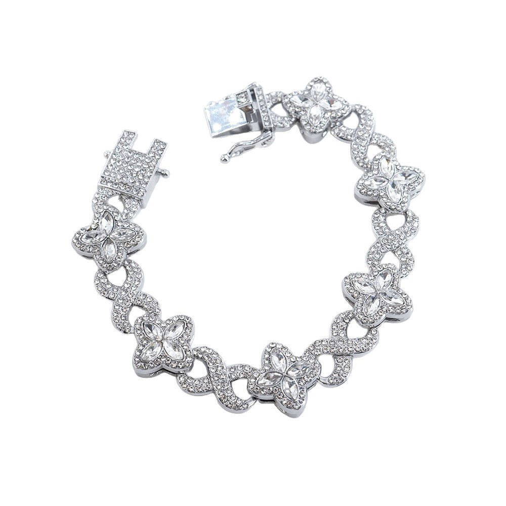 Europa y los Estados Unidos pulsera de cuatro hojas collar reloj de diamantes de moda moda fresco estilo de moda personalidad de alta calidad joyería de hombre personalizada