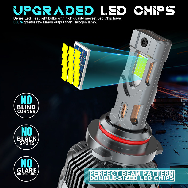 Nuevo V33 de alta potencia 360W faro LED 9006 con dos regulaciones de potencia, decodificación propia