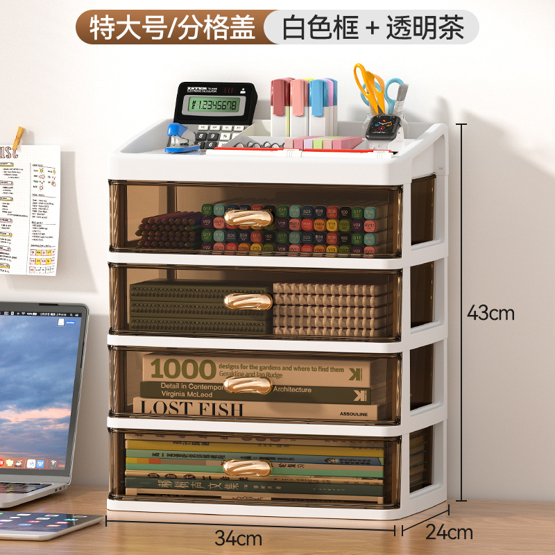 Caja de almacenamiento transparente de escritorio tipo cajón escritorio de oficina ordenar artefactos cosméticos estante caja de armario