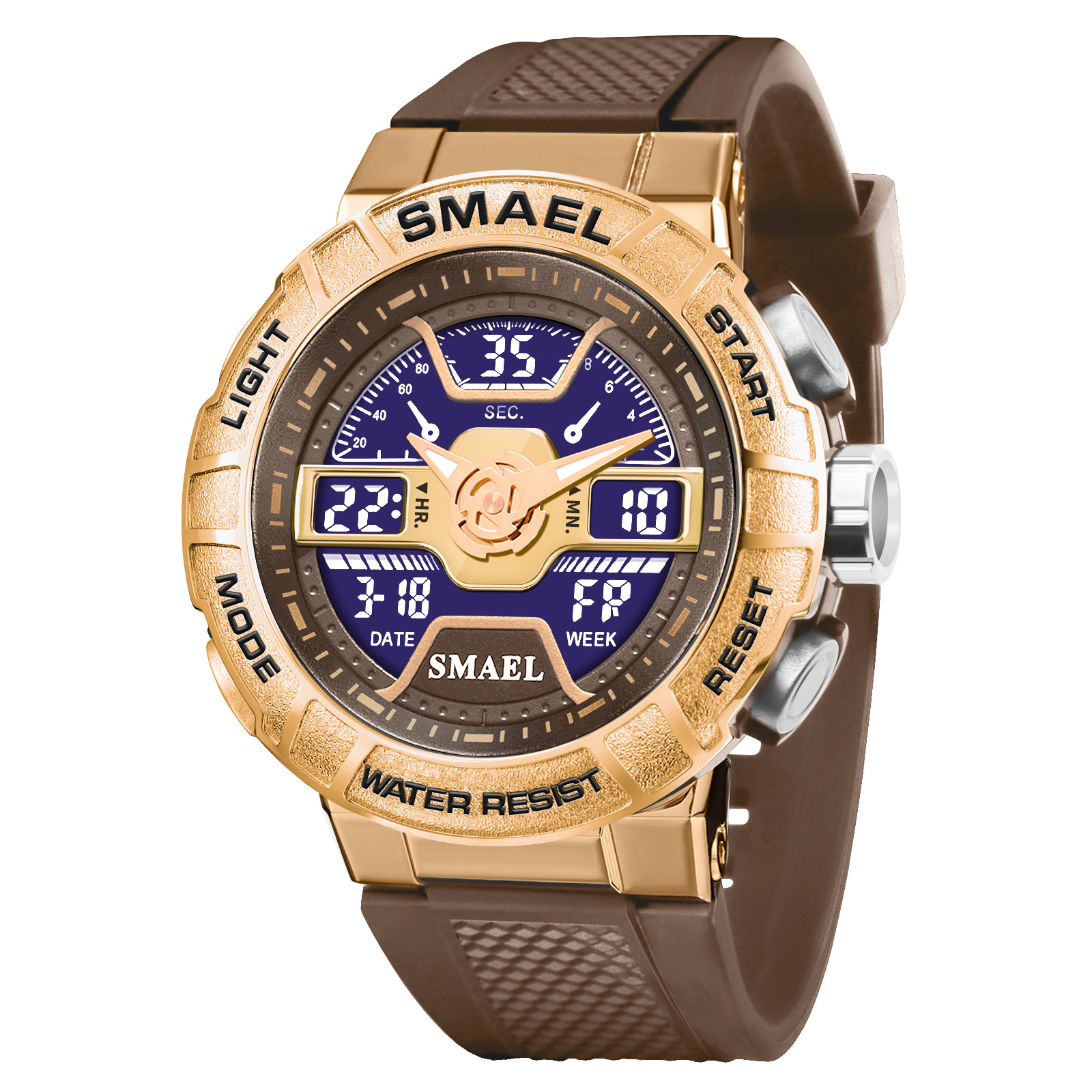 SMAEL Smair 8067 reloj electrónico de los deportes de los hombres redondo reloj de moda luminoso doble multifuncional