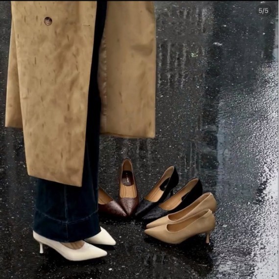 滨莉小姐25秋新款细跟尖头超软百搭通勤舒适软软羊皮革女高跟单鞋