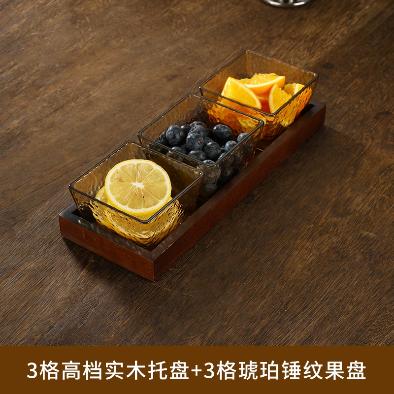 Ларейка-тарелка Snack tray (Nordic INS) акриловые многоотсековые сервировочные блюда, золотая рама и варианты из бамбука