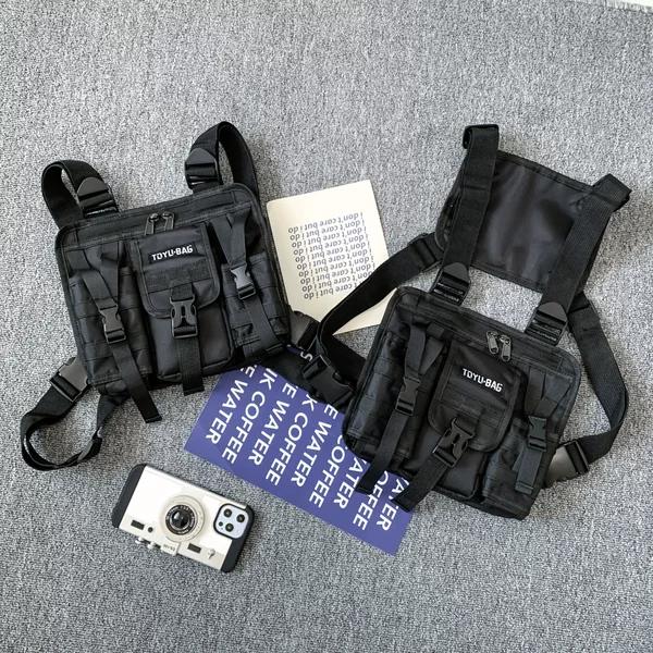 Tactical Chest Bag Men's Trendy Brand New Tactical Bag Ins Hong Kong Style Chest Bag Outdoor Sports Backpack Tooling Vest Bag
