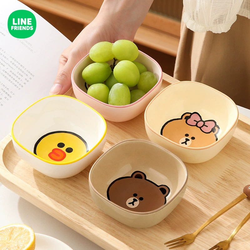 Тарелка для соуса LINE Friends в виде рвущейся кости, миска для макияж/приправа, маленькая керамическая тарелка для соевого соуса/уксуса, подача для хот-пота