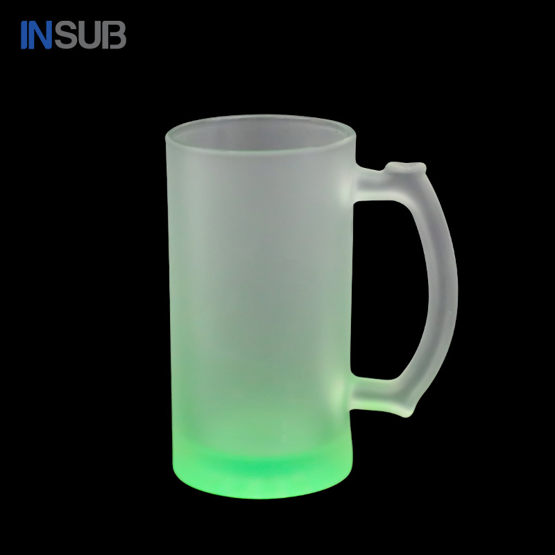 Transferencia térmica 16oz vidrio gradiente esmerilado sublimación térmica logotipo impresible taza de publicidad taza de regalo taza de vidrio