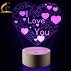 Creative table lamp for St. Valentine's Day, touch night light, suitable for import, 3D, remote control, Birthday gift