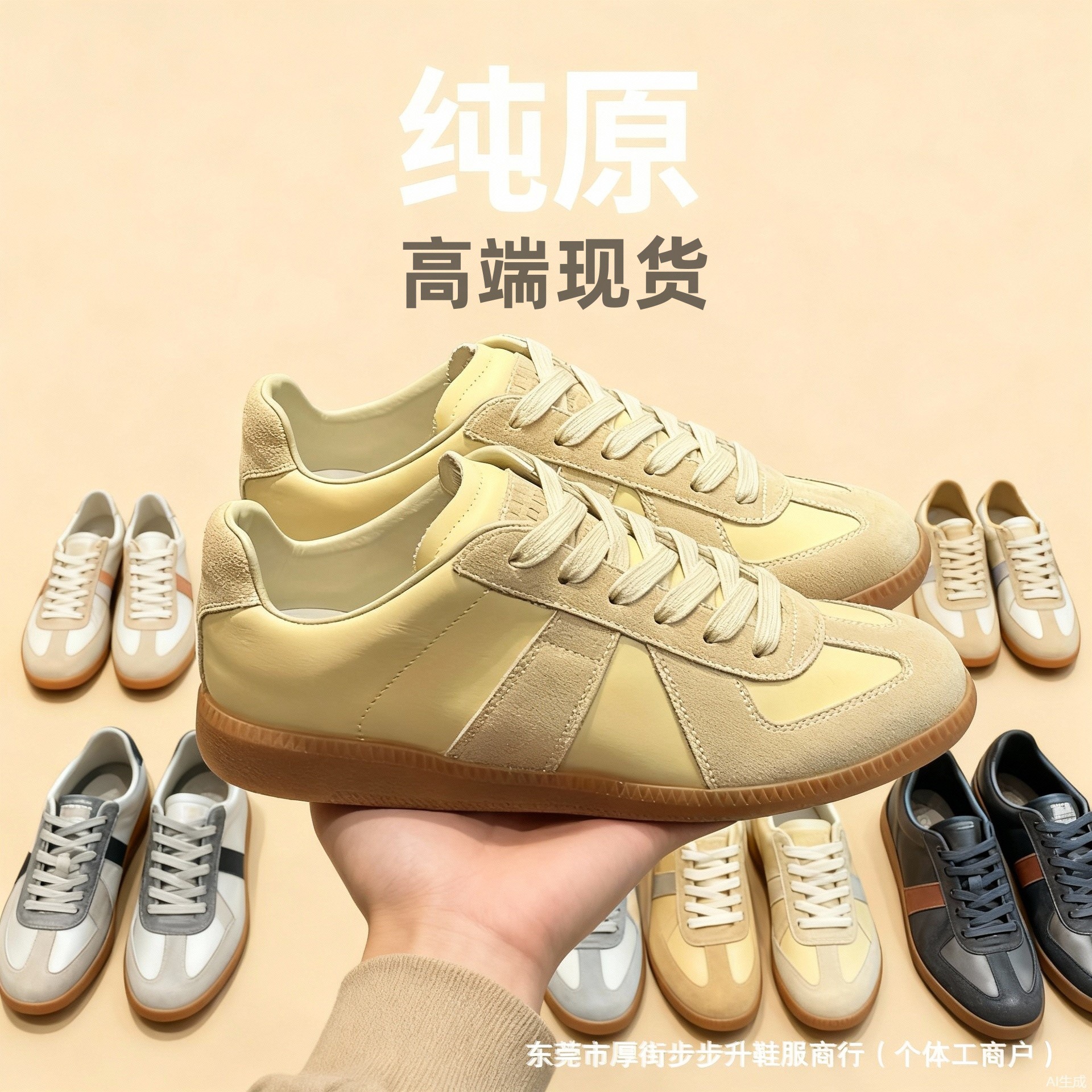 纯原德训鞋m6高版本情侣款牛皮复古真皮软皮小众阿甘训练板鞋男女