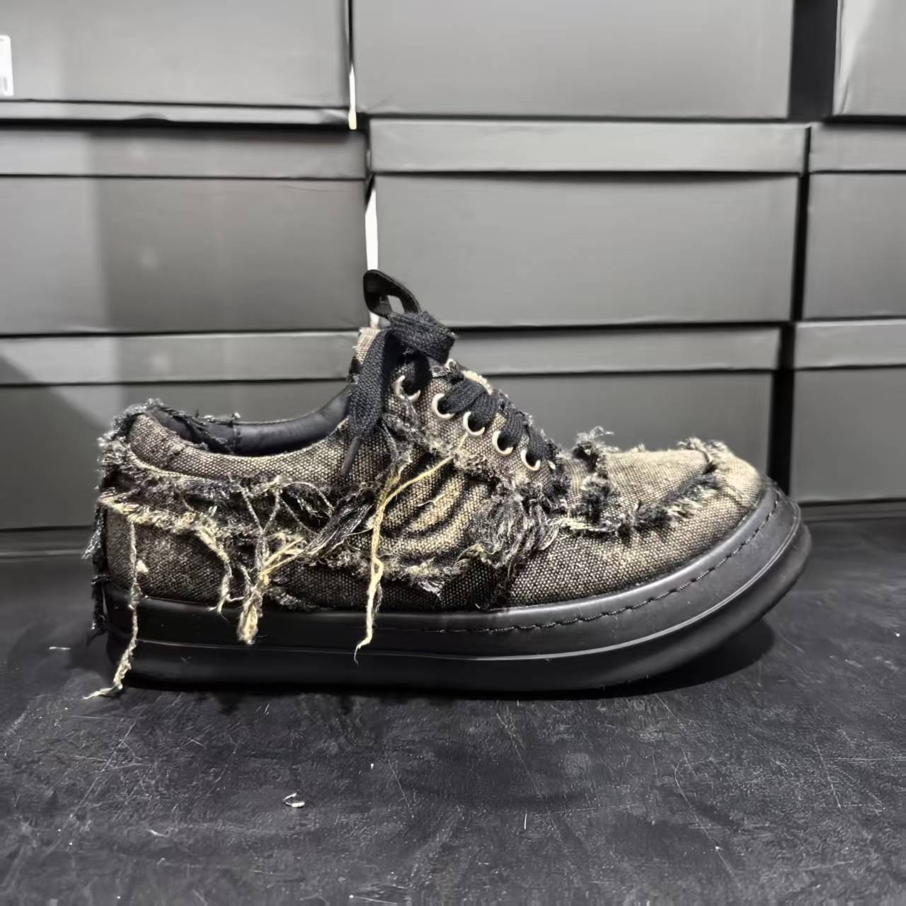 Summer Breathable Guangzhou Low-Top Canvas Handcrafted Vintage M's Casual Thick-Soled Shallow Lace-Up Sneakers For_voghion.com