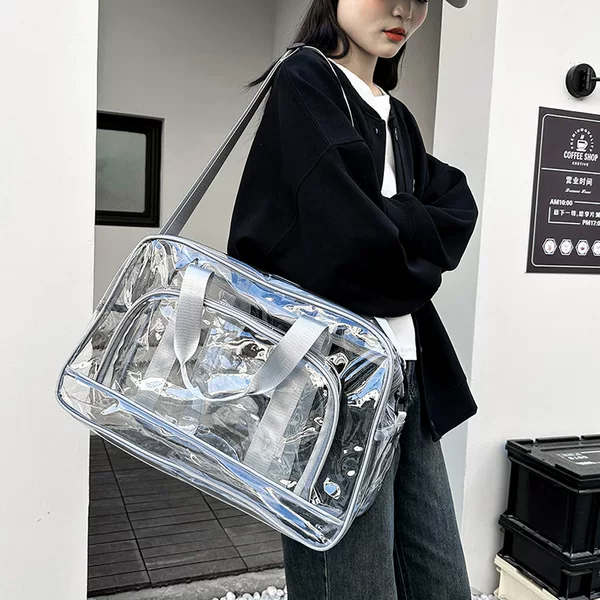 40 Silk cross-border transparent travel bag large capacity transparent pvc travel bag fitness storage transparent bag beach bag for men