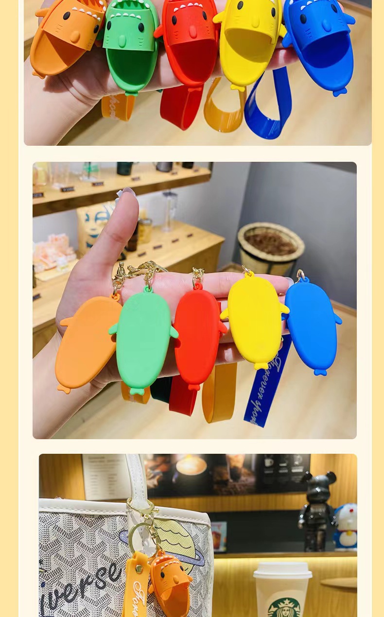 38g Weight Bag Pendant, Keychain Classification 1 Piece Quantity Daily Occasion Silica Gel Material Shark Pattern Unisex Gender Cartoon Style Style Cartoon Style Shark Silica Gel Unisex Bag Pendant Keychain