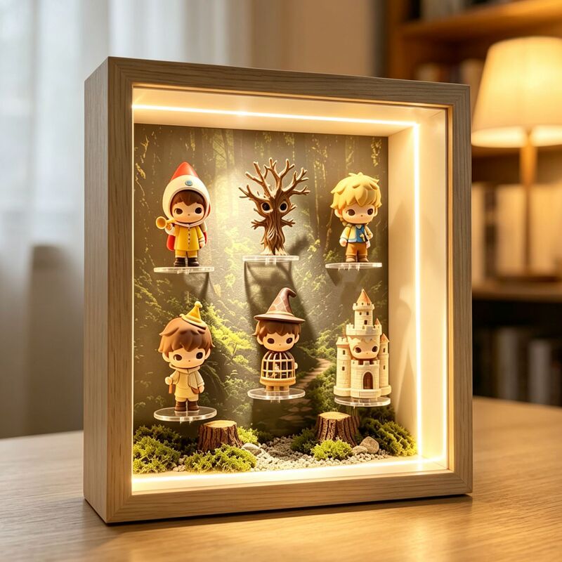 3D hollow photo frame, 10cm deep, with LED light, pull-out glass, plush toy souvenir display frame, empty frame 3D hollow photo frame, 10cm deep, with LED light, pull-out glass, plush toy souvenir display frame, empty frame
