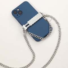 Metal mobile phone clip crossbody lanyard can be carried on the back chain back clip high-end mobile phone chain mobile phone case hanging neck chain men and women