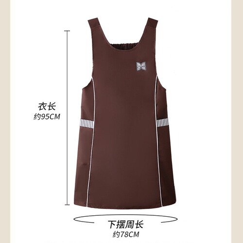 Longer and slimming solid color waist and waterproof new apron kitchen household waterproof, oil-proof and wear-resistant overwear adult