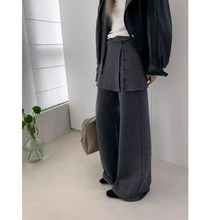 广州十三行女装 喜欢这种松弛感穿搭休闲裤高腰直筒长裤女秋季新