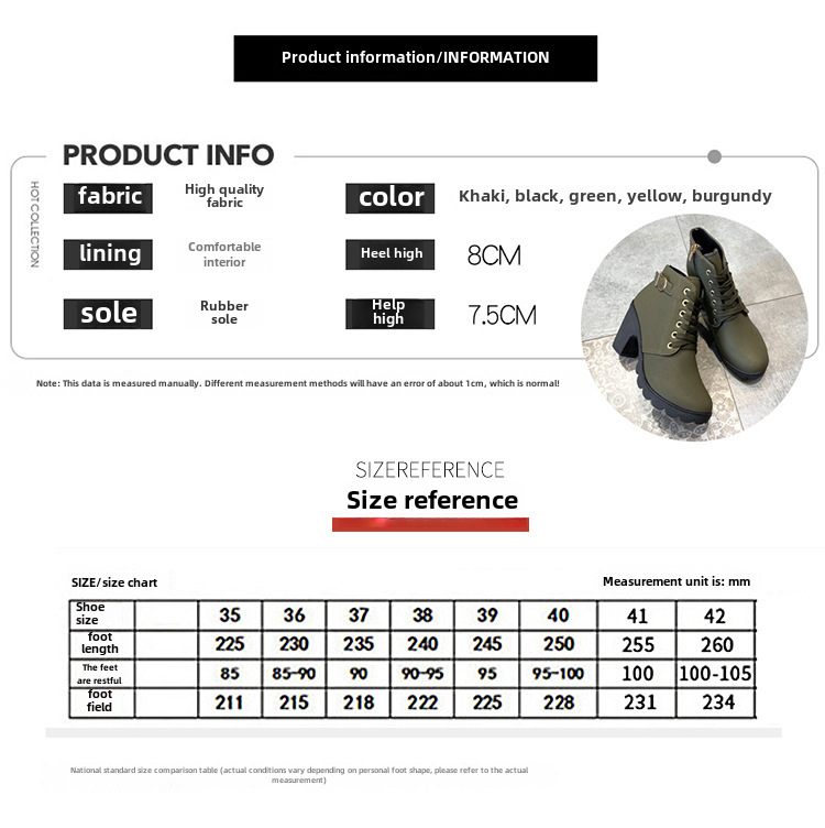 Stivali singoli con tacco alto autunnali, scarpe da donna con fibbia della cintura, stivali corti con tacco spesso, stivali con punta tonda, stivali con lacci e nudi da donna, stivali da cavaliere_voghion.com