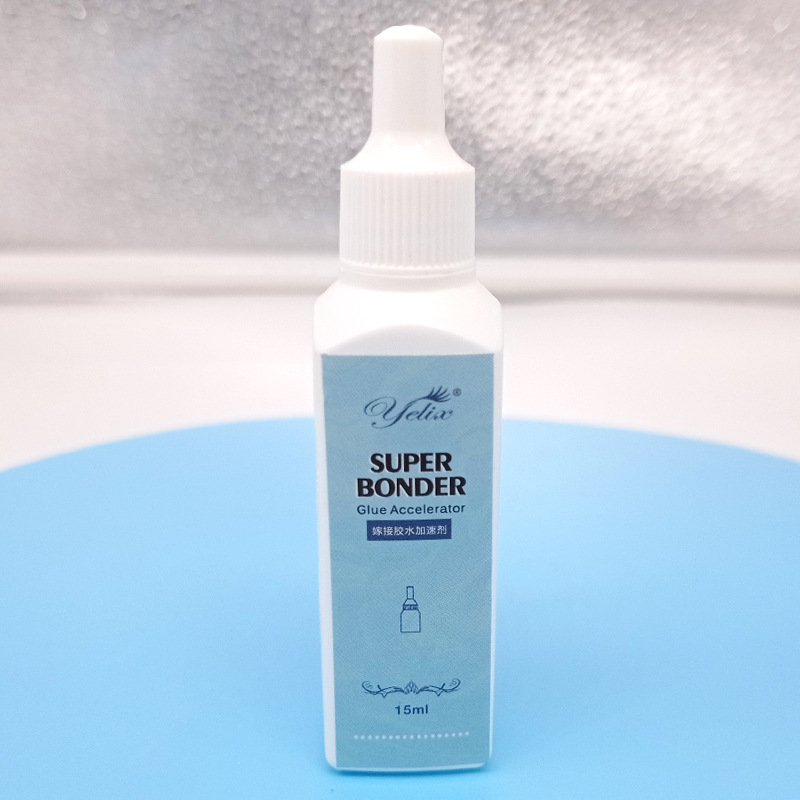 Pegamento de injerto adhesivo de secado rápido de pestañas acelerador duradero agente de refuerzo firme pegamento limpiador pegamento de pestañas falsas