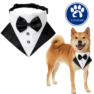 Tanpopo Cross-Border New British Style Wedding Suit Dog Saliva Scarf Wedding Triangle Scarf Pet Scarf