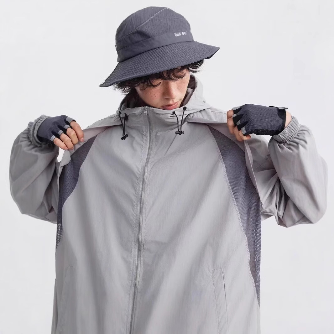 Summer UPF50 Ice Silk Sunscreen Clothing Men's Lightweight Breathable Anti-UV Fishing Skin Clothing Couple's Coat Trendy