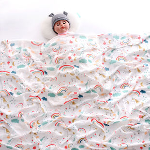 Baby Ice Silk Blanket Big Children Bamboo Cotton Cover Blanket Summer Thin Bamboo Cotton 120×150 Baby Air Conditioning Quilt Summer Cooling Quilt