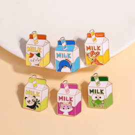 欧美跨境创意个性小动物系列徽章牛奶盒款式胸针服装配饰合金胸章