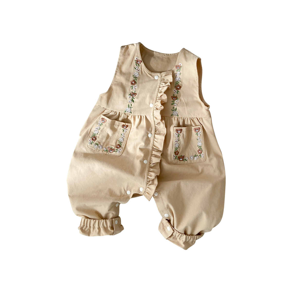 Baby Spring Baby baby baby baby traje camisa fresca de manga larga mono estilo pastoral traje de dos piezas