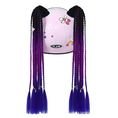 Motosiklet dəbilqələri, Women, Helmet Decoration Suction Cup - black-purple-and-sapphire-blue-thin-2-strips