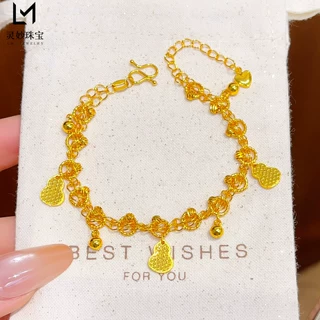 新款沙金爆闪花丝捕梦网葫芦手链流苏手串高级感沙金叠戴首饰礼物