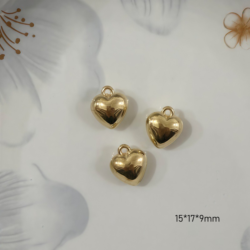 Chapado en oro y plata para proteger el color de la superficie brillante de acrílico melocotón amado colgante en forma de corazón pulsera manual collar de clavícula juguete DIY image 30