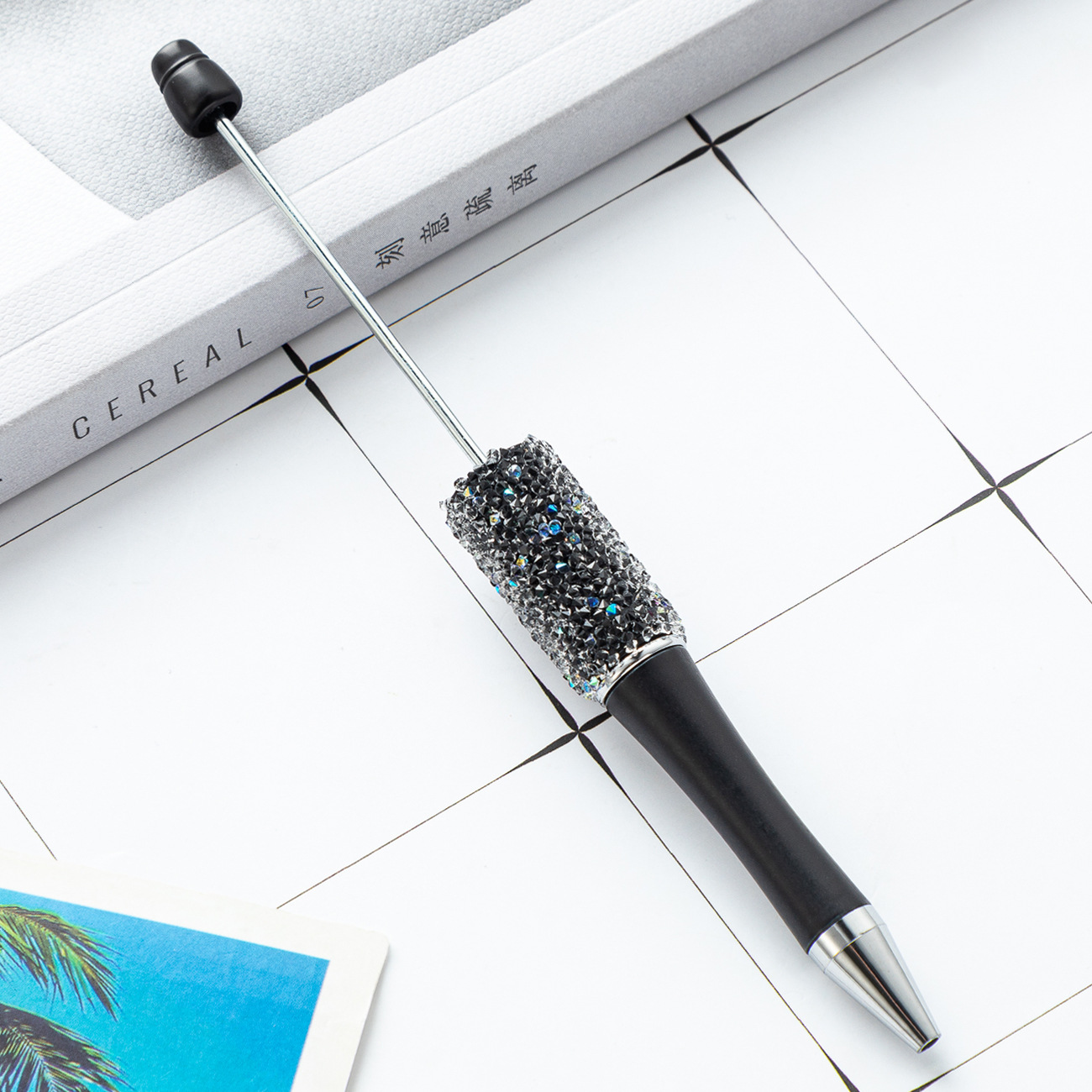 Pluma de cuentas de azúcar de bricolaje creativo Spot al por mayor Gypsophila Rhinestone Pen de parche hecho a mano Pluma de cuentas multicolor