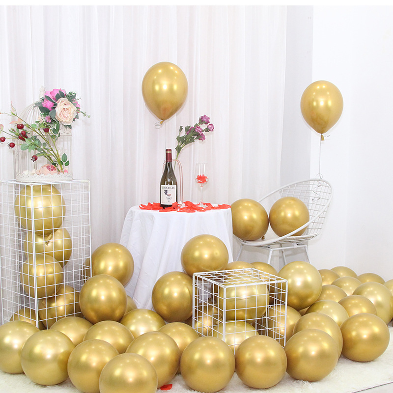 Internet Celebrity Thickened Metal Balloon Birthday Party Decoration Wedding Wedding Romantic Wedding Room Scene Layout Golden Balloon