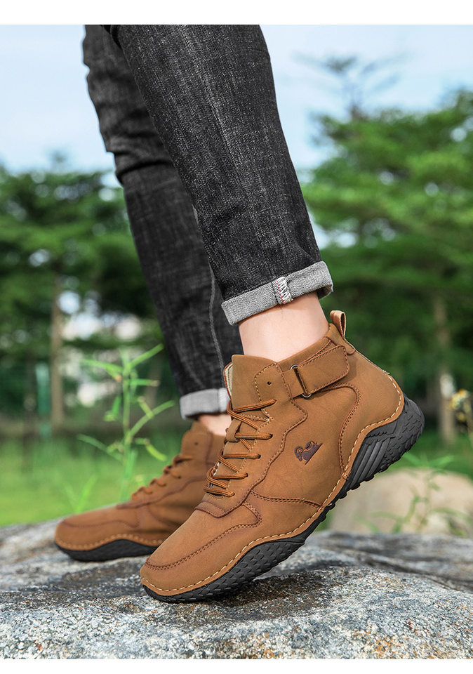 Giày bốt Martin nam cổ cao da lộn, đế bằng chống trượt, phong cách thường ngày — 55079 kaki, 55079 màu nâu, 55079 màu xám, 55079 màu đen chi tiết 12
