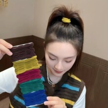 不伤发柔软高弹力发圈头绳女扎头发皮筋耐用琥珀流光系高马尾发绳