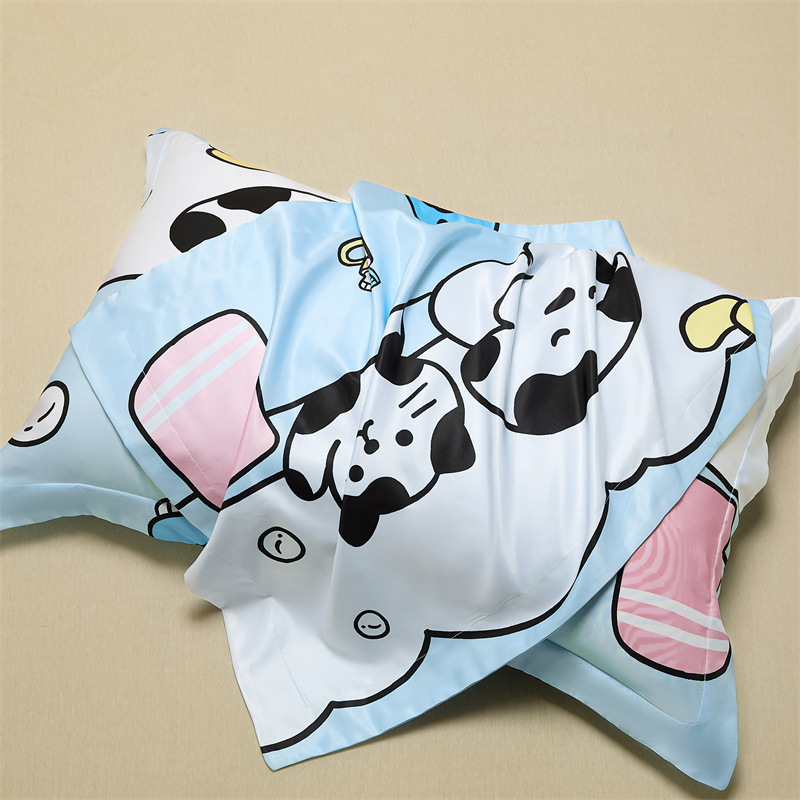 Un par de fundas de almohada de seda de hielo de 48cmx74cm fundas de almohada de seda para el hogar 2025 nuevo juego completo individual premium