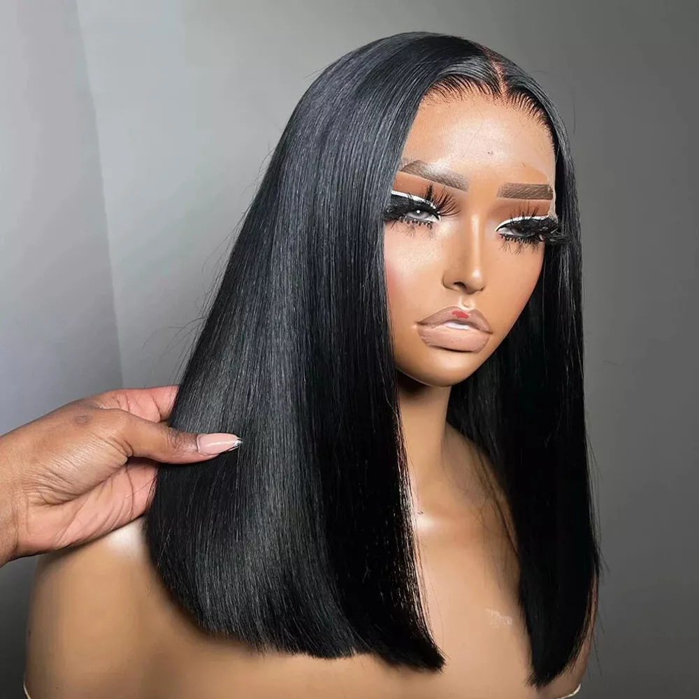 现货真人发假发蕾丝短款头套13x4 Lace Front bob wig human hair