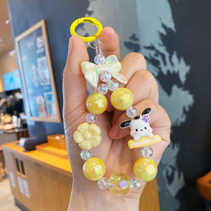 Cuentas Kulomi cadena de teléfono móvil llavero lindo bolso de niña colgante de bolso de corazón muñeca de dibujos animados colgante de llave de coche