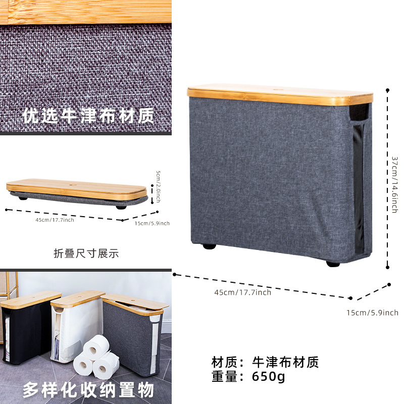 Cesta de almacenamiento de toallas de papel, rollo de papel higiénico, caja de almacenamiento de papel, ventana transparente, tubo de tejido de almacenamiento de bambú, venta caliente transfronteriza