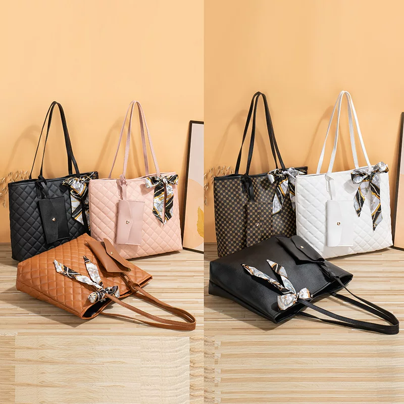 2023 год модная сумка для дам с ромбовой вышивкой большой вместимости tote silk scarf сумка оптом