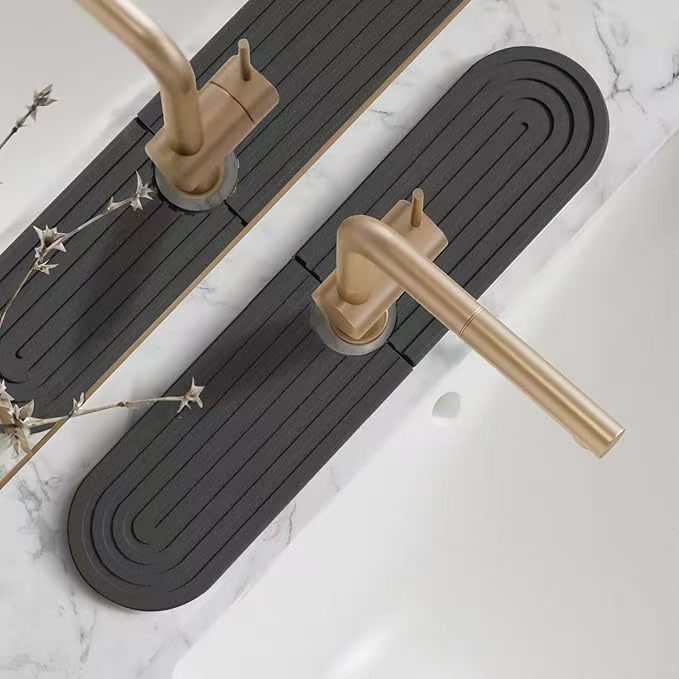 다크 그레이 타원형 직선 홈 수도꼭지 매트